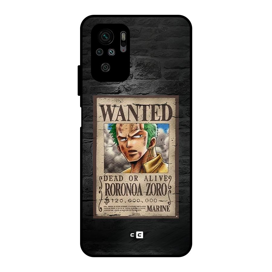 Zoro Wanted Metal Back Case for Redmi Note 10S