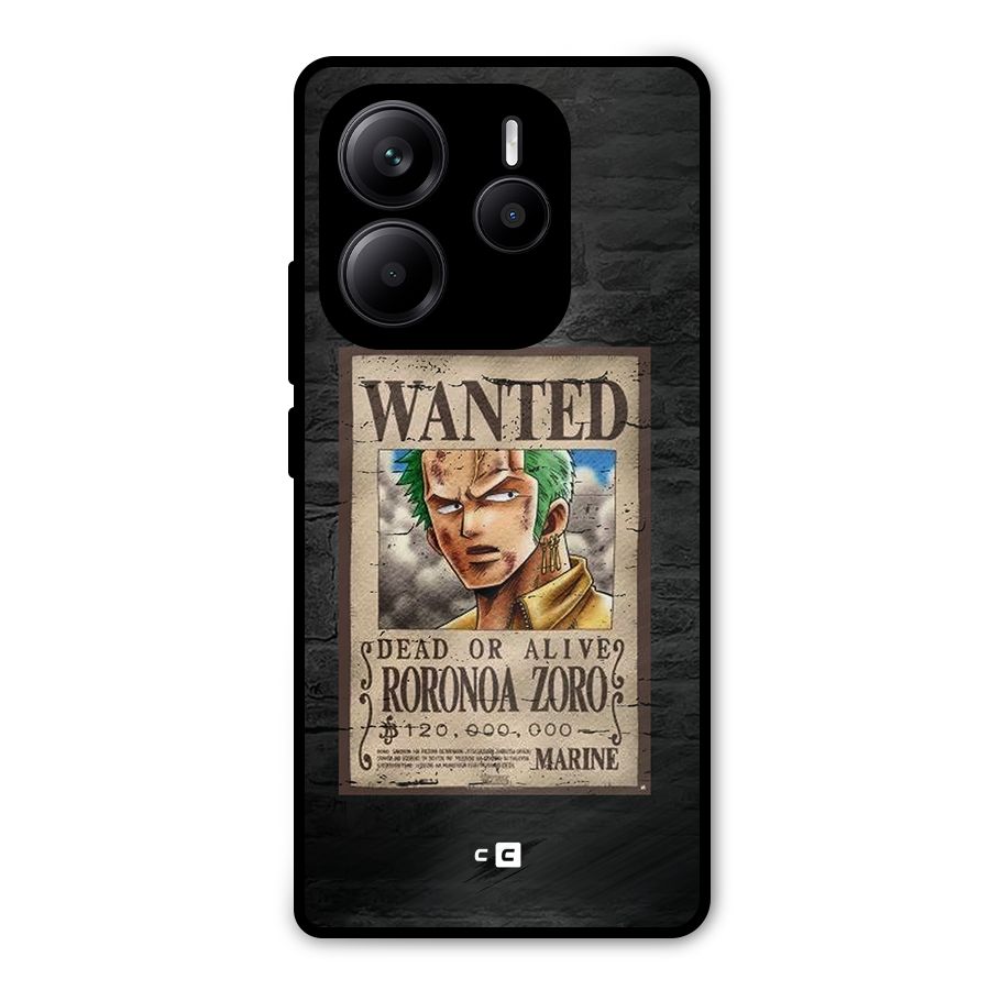 Zoro Wanted Metal Back Case for Redmi Note 14 5G