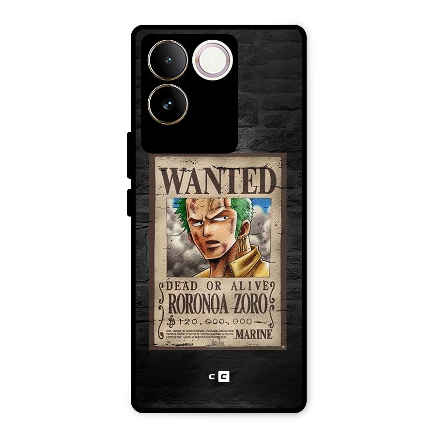 Zoro Wanted Metal Back Case for Vivo T2 Pro