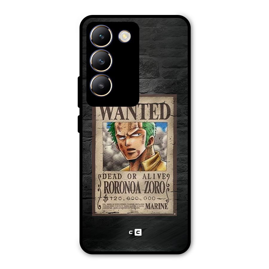 Zoro Wanted Metal Back Case for Vivo T3 5G