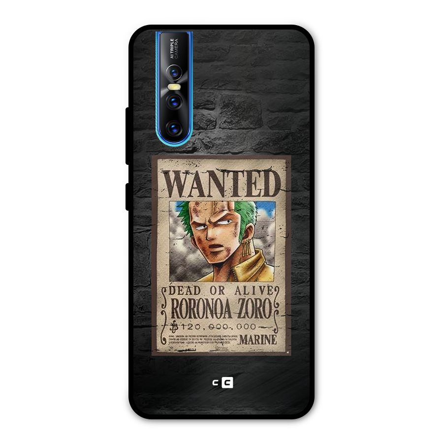 Zoro Wanted Metal Back Case for Vivo V15 Pro