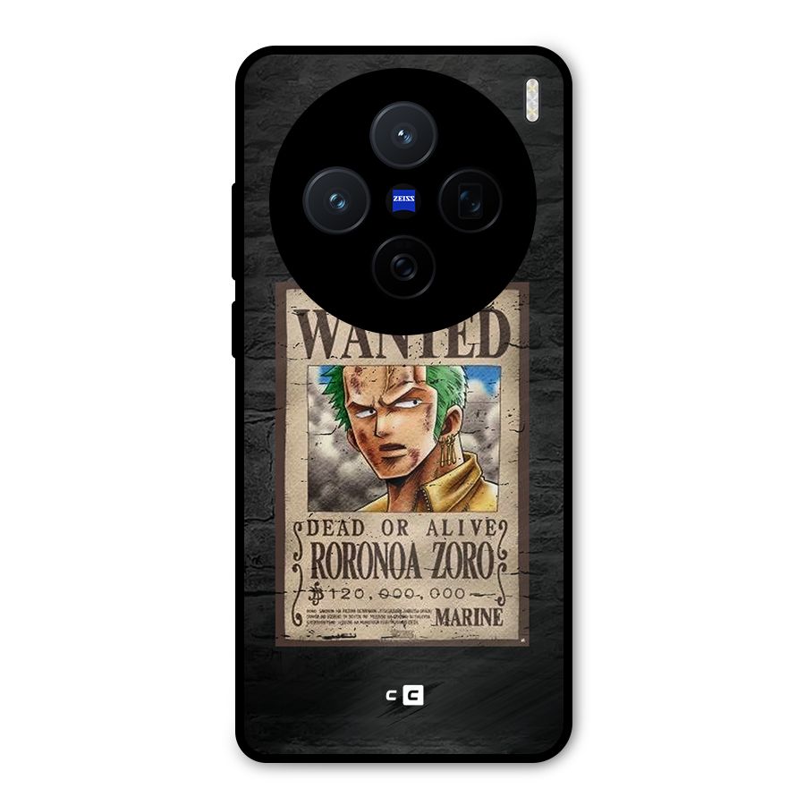 Zoro Wanted Metal Back Case for Vivo X200