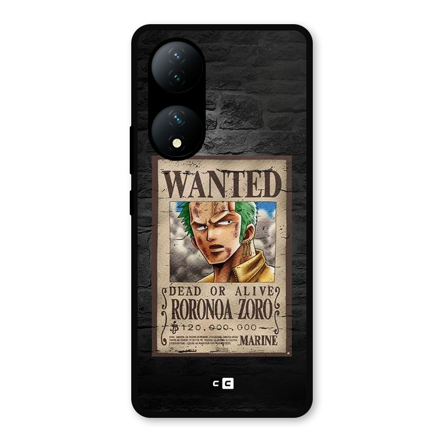 Zoro Wanted Metal Back Case for iQOO Z7s