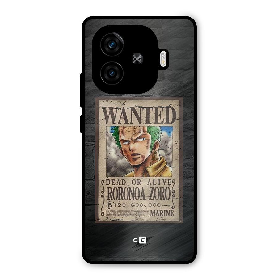 Zoro Wanted Metal Back Case for iQOO Z9 Turbo