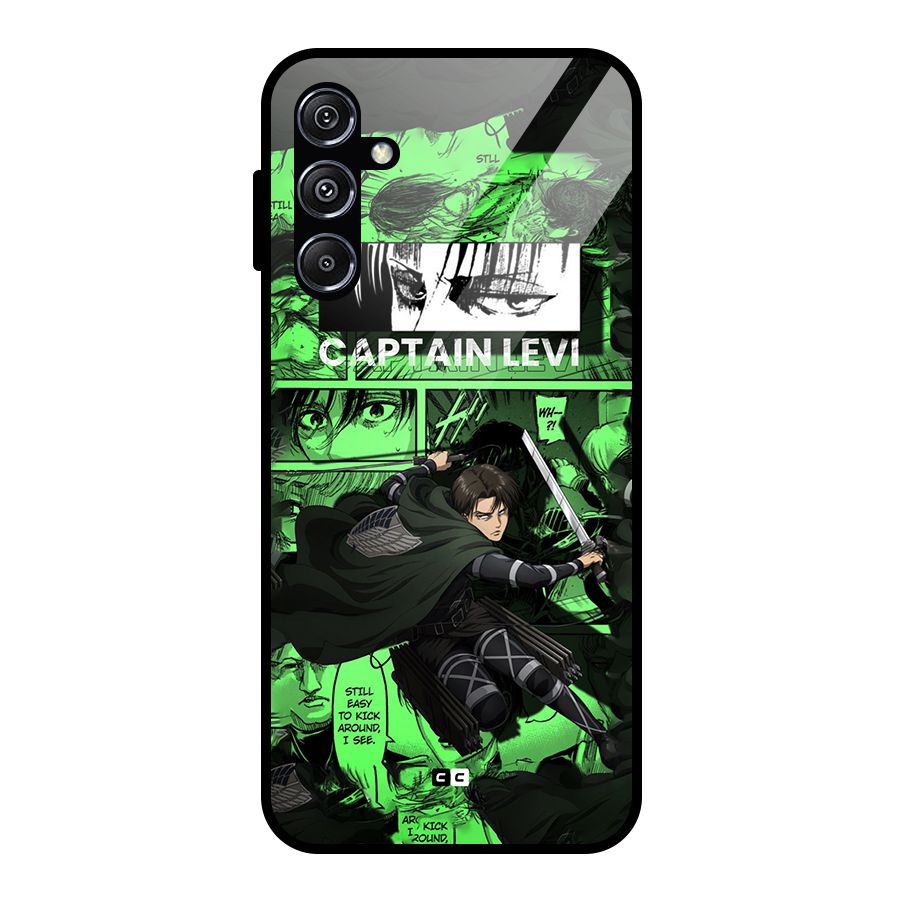 captain Levi Stance Glass Back Case for Galaxy M34 5G