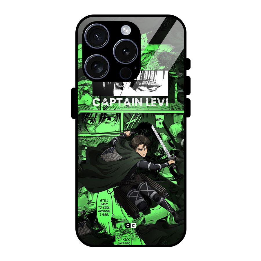 captain Levi Stance Glass Back Case for iPhone 15 Pro