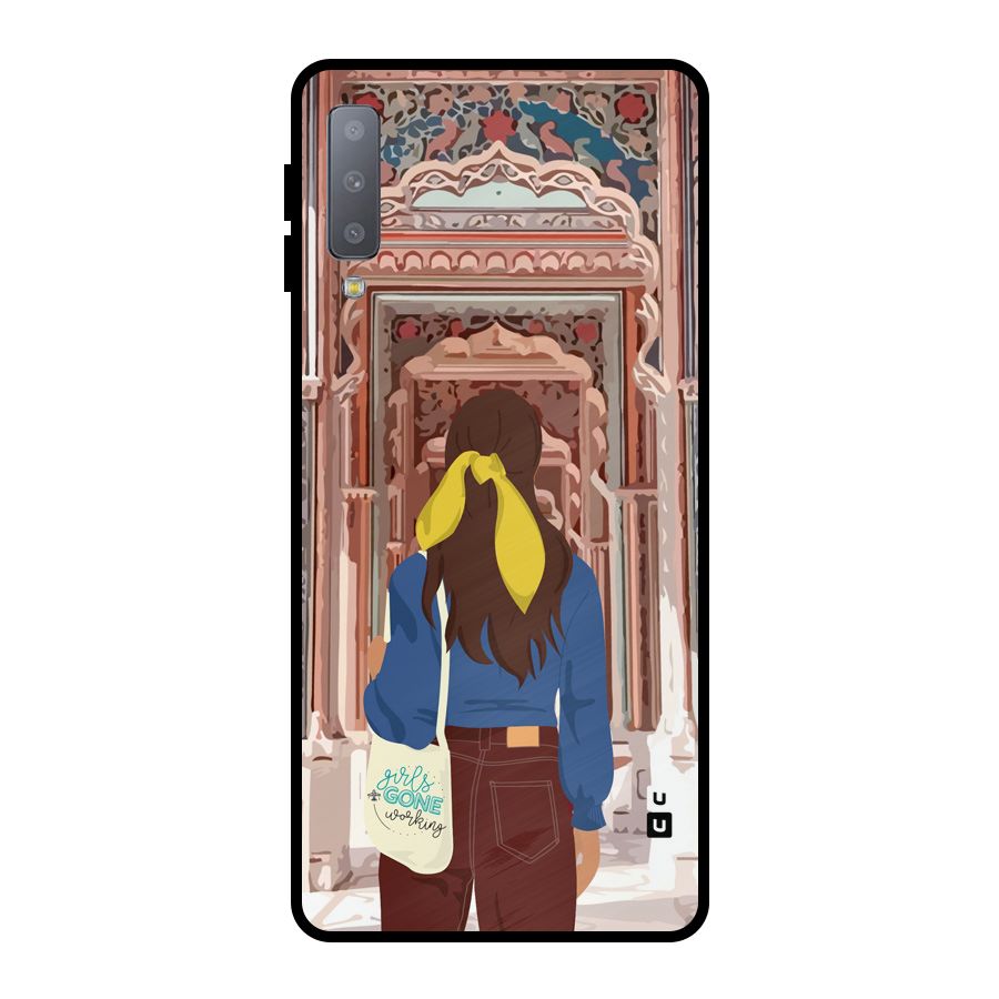 wonderful Girl Metal Back Case for Galaxy A7 (2018)
