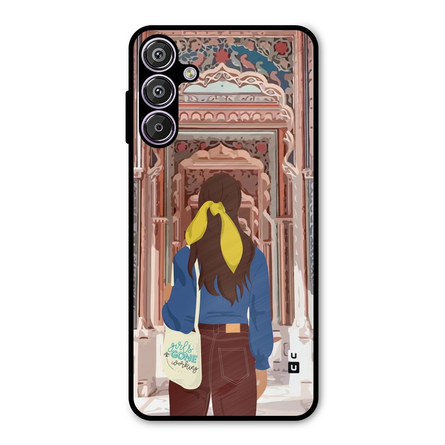 wonderful Girl Metal Back Case for Galaxy F15