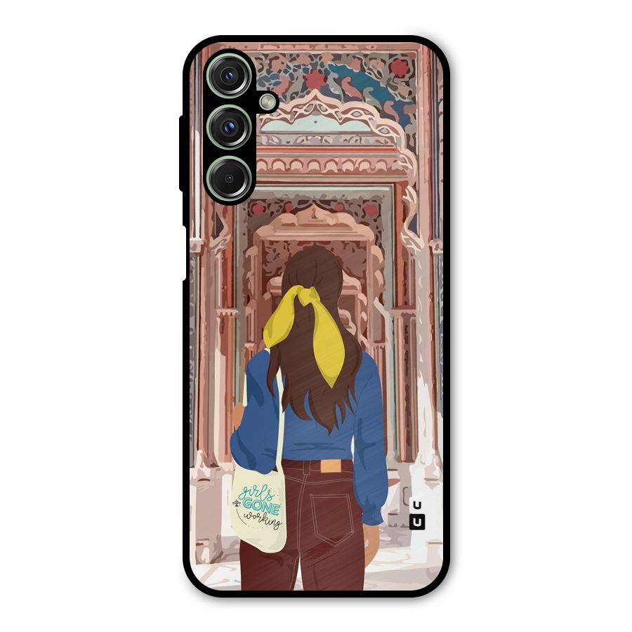 wonderful Girl Metal Back Case for Galaxy F34