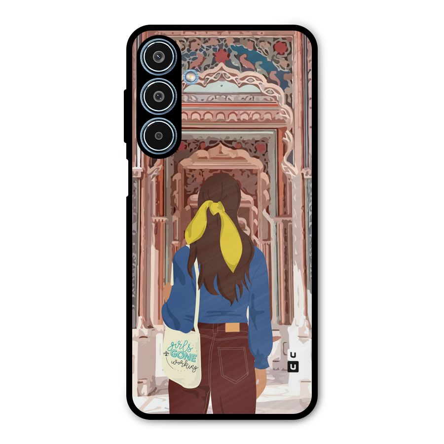 wonderful Girl Metal Back Case for Galaxy M35