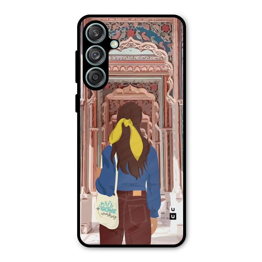wonderful Girl Metal Back Case for Galaxy M55 5G