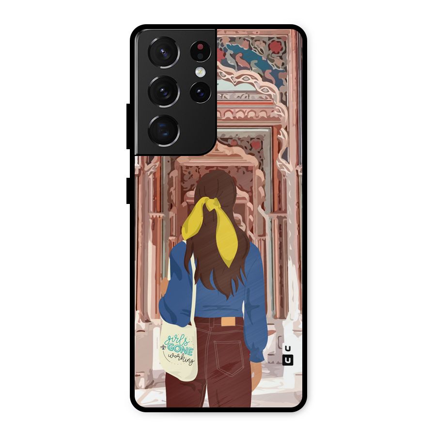 wonderful Girl Metal Back Case for Galaxy S21 Ultra 5G