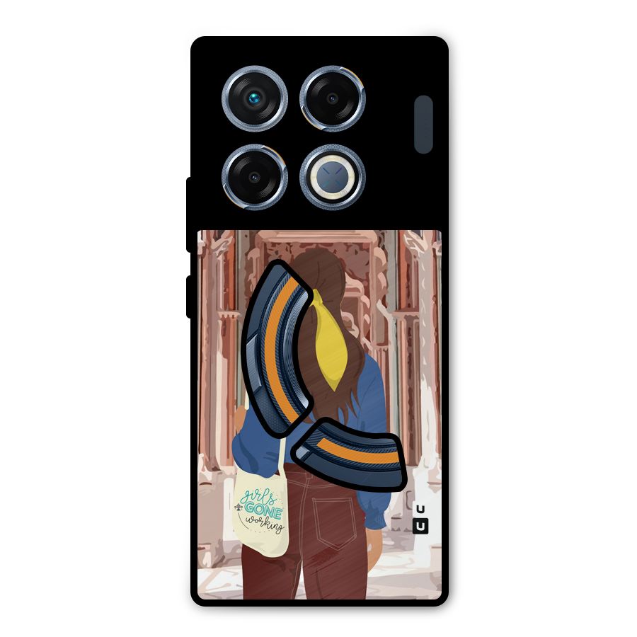 wonderful Girl Metal Back Case for Infinix GT 20 Pro