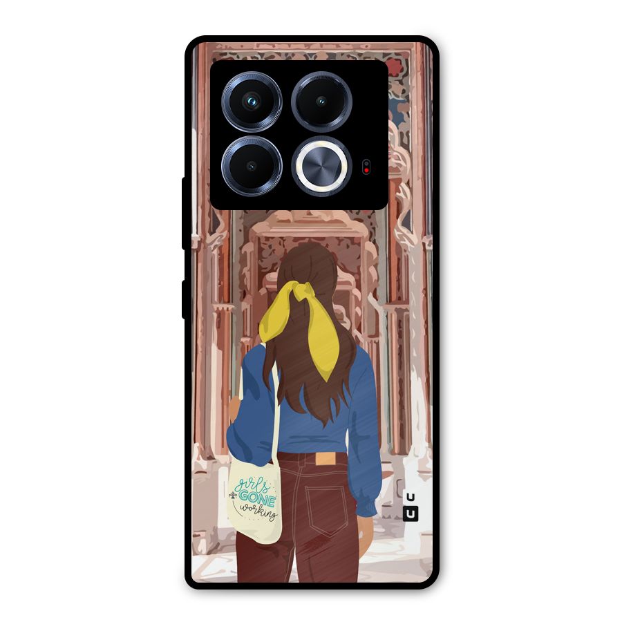 wonderful Girl Metal Back Case for Infinix Note 40 5G