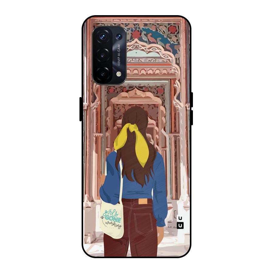 wonderful Girl Metal Back Case for Oppo A74 5G