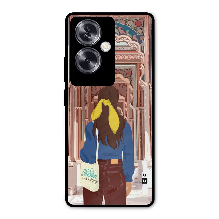 wonderful Girl Metal Back Case for Oppo A79 5G