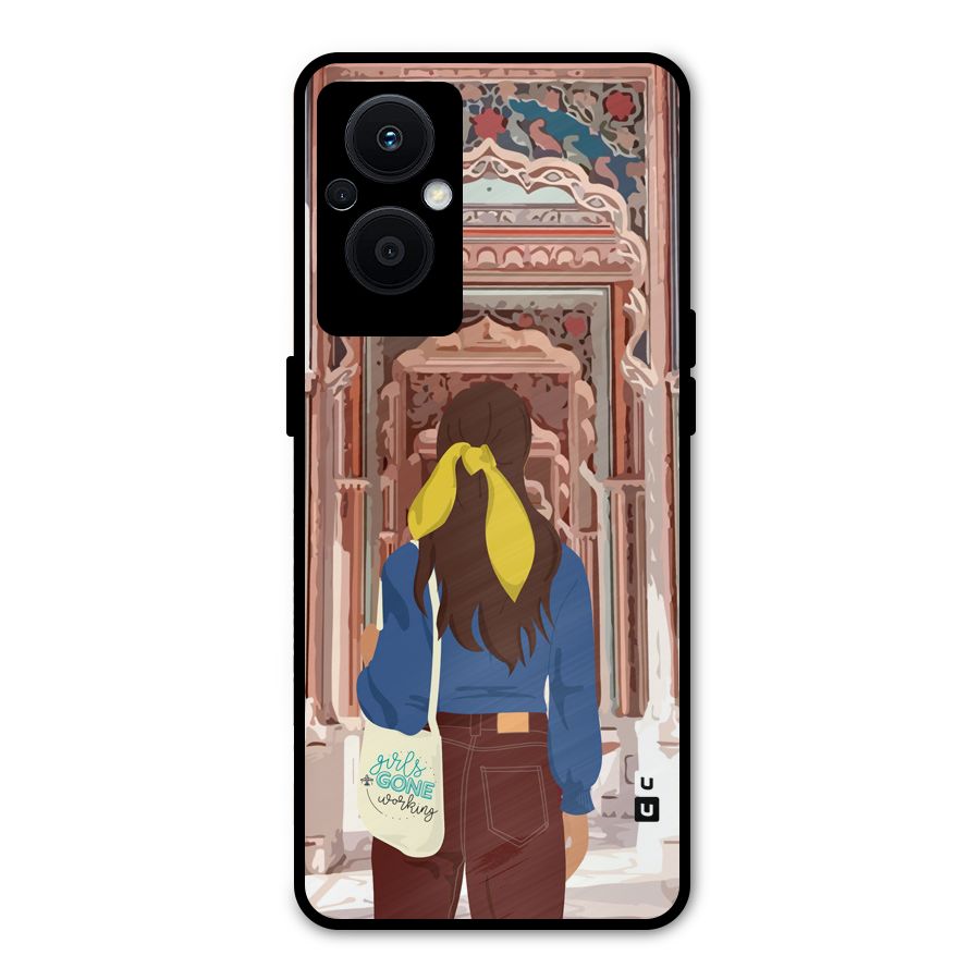 wonderful Girl Metal Back Case for Oppo F21s Pro 5G