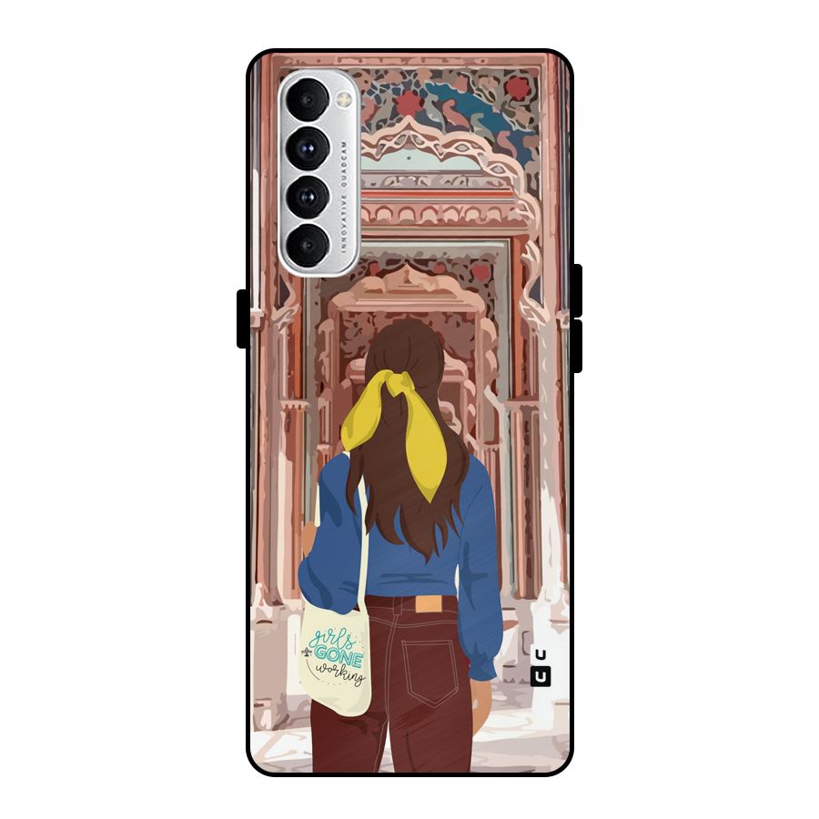wonderful Girl Metal Back Case for Oppo Reno4 Pro