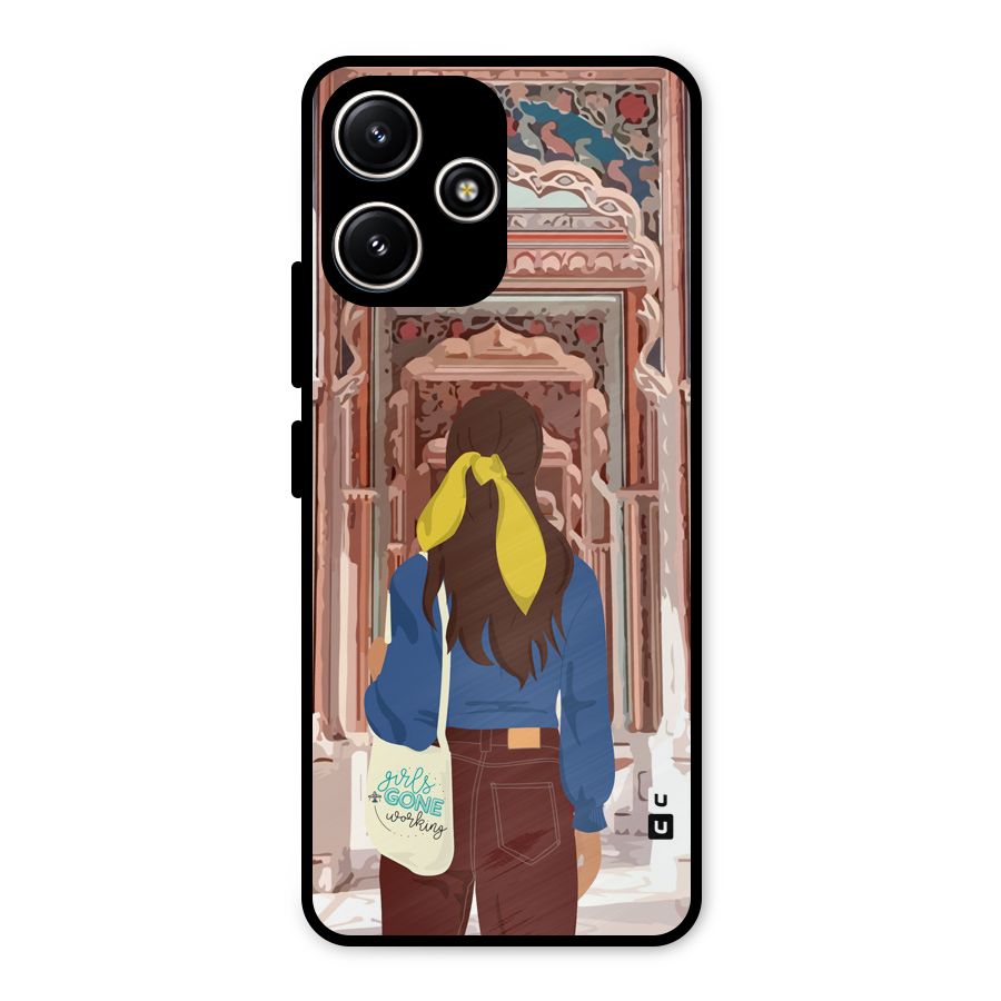 wonderful Girl Metal Back Case for Poco M6 Pro