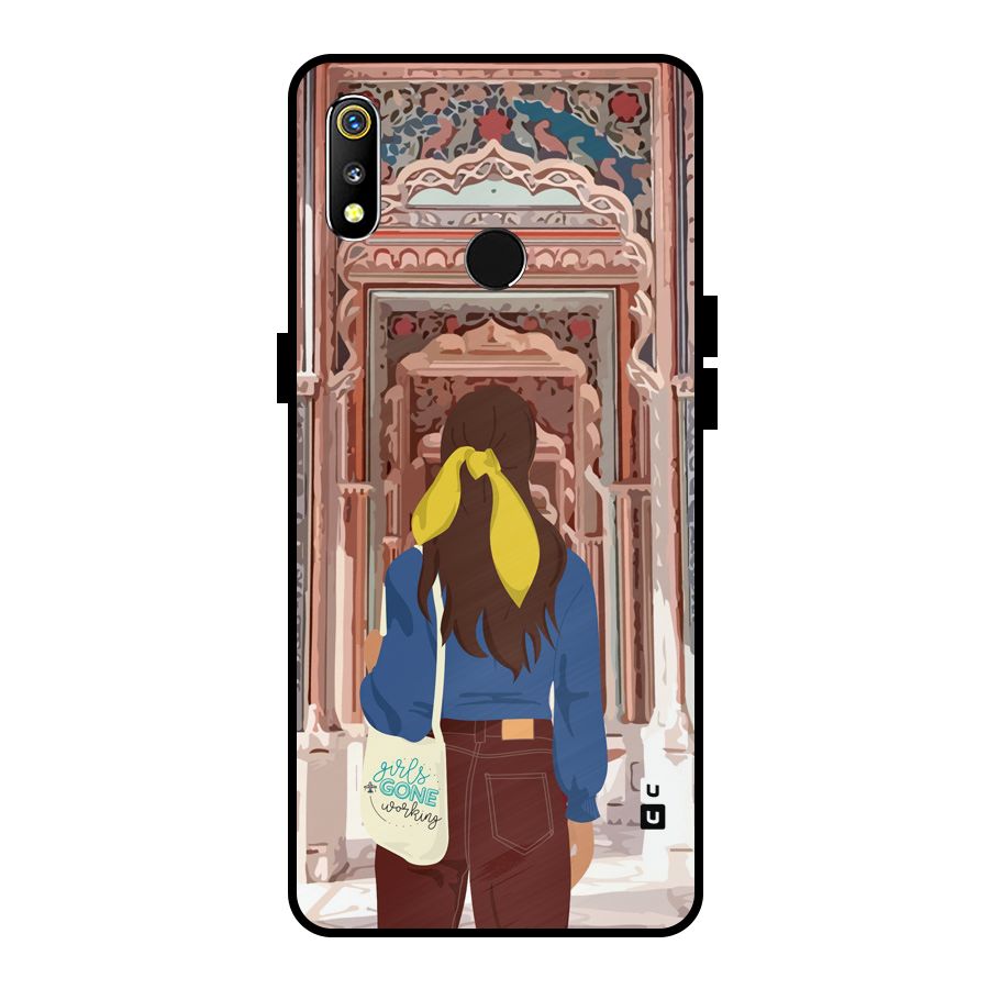 wonderful Girl Metal Back Case for Realme 3i