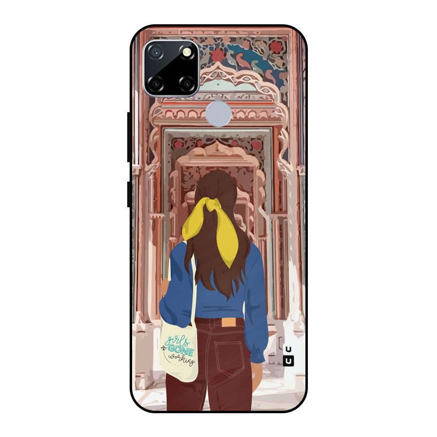 wonderful Girl Metal Back Case for Realme Narzo 20