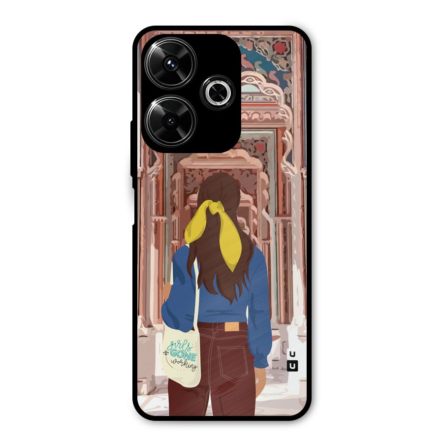 wonderful Girl Metal Back Case for Redmi 13 5G
