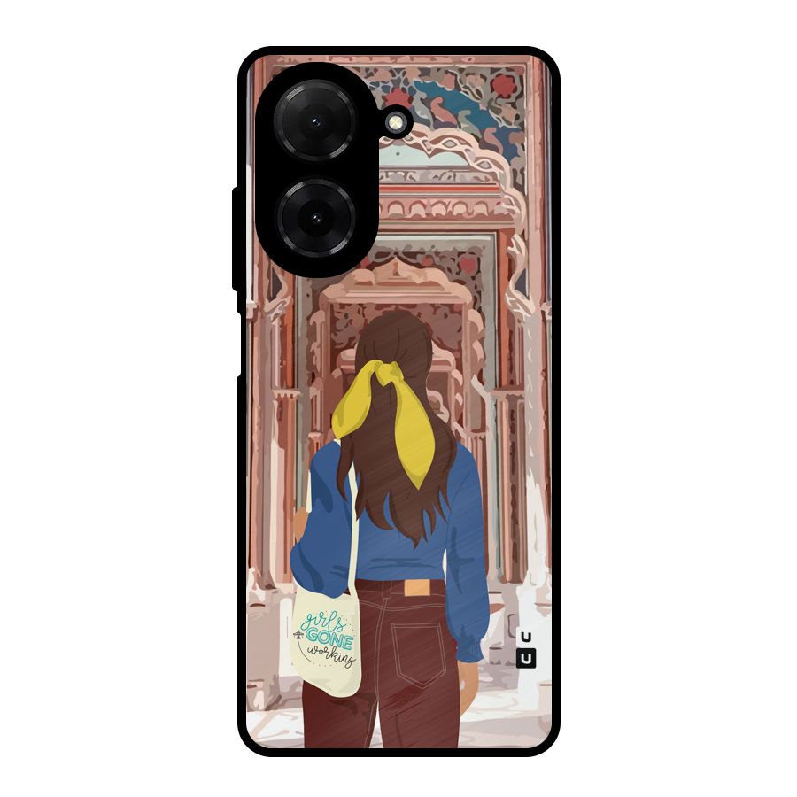 wonderful Girl Metal Back Case for Redmi A5 4G