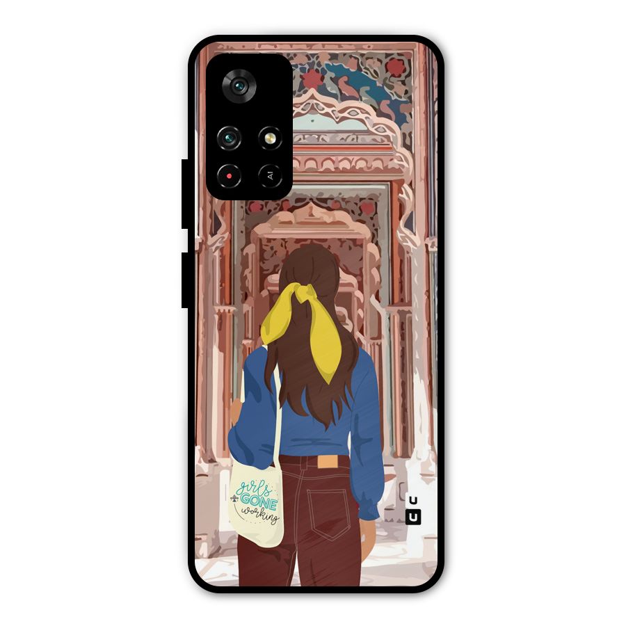 wonderful Girl Metal Back Case for Redmi Note 11T 5G