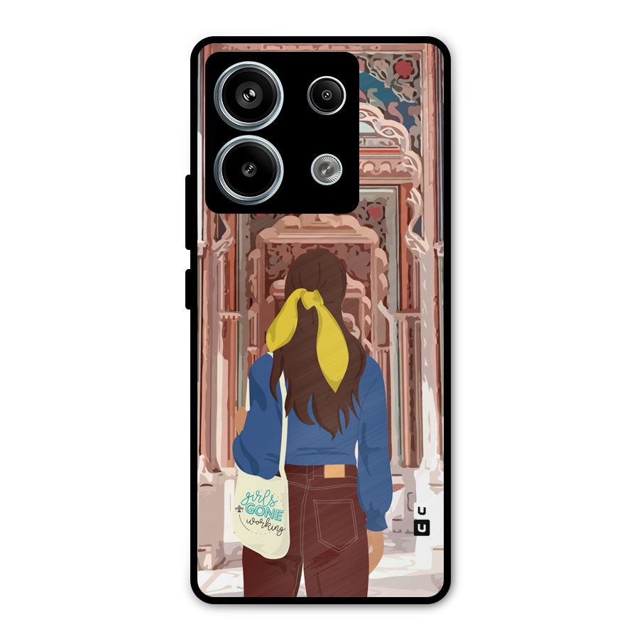 wonderful Girl Metal Back Case for Redmi Note 13 Pro 5G