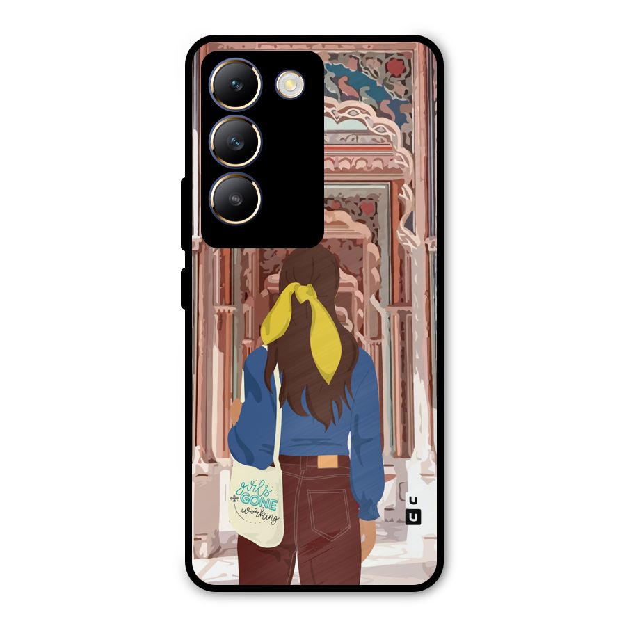 wonderful Girl Metal Back Case for Vivo T3 5G