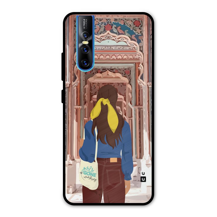 wonderful Girl Metal Back Case for Vivo V15 Pro