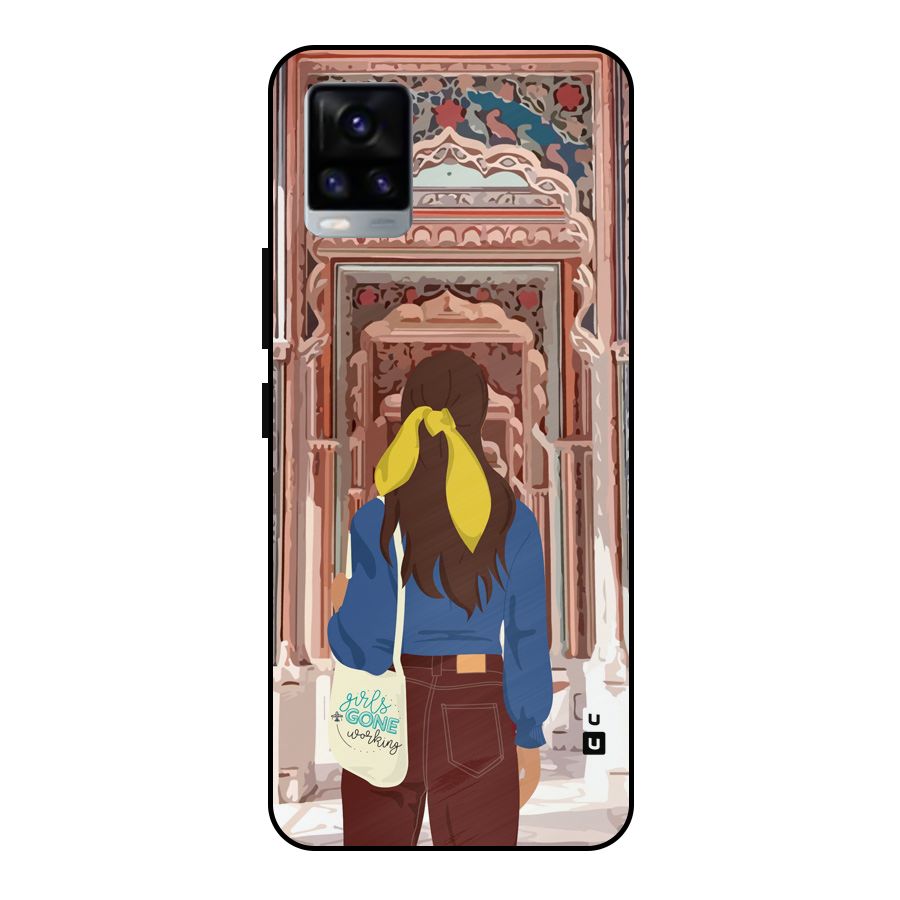 wonderful Girl Metal Back Case for Vivo V20 2021