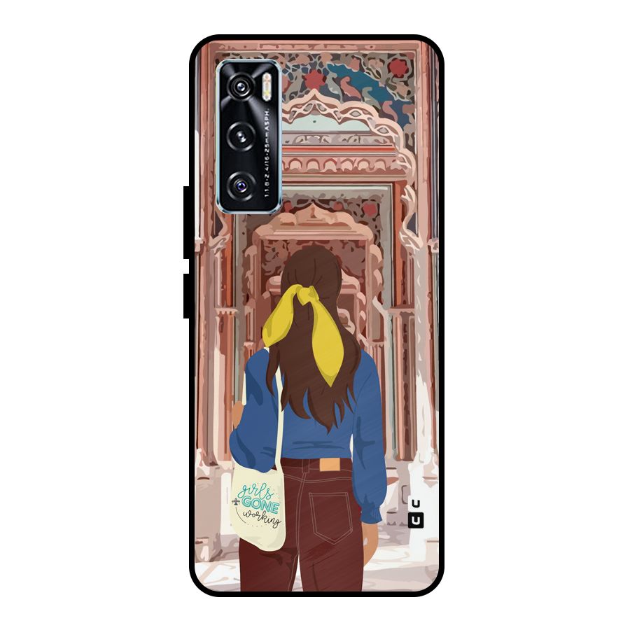 wonderful Girl Metal Back Case for Vivo V20 SE