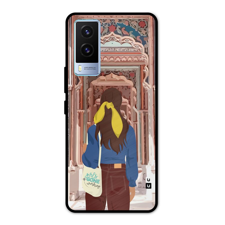 wonderful Girl Metal Back Case for Vivo V21e 5G
