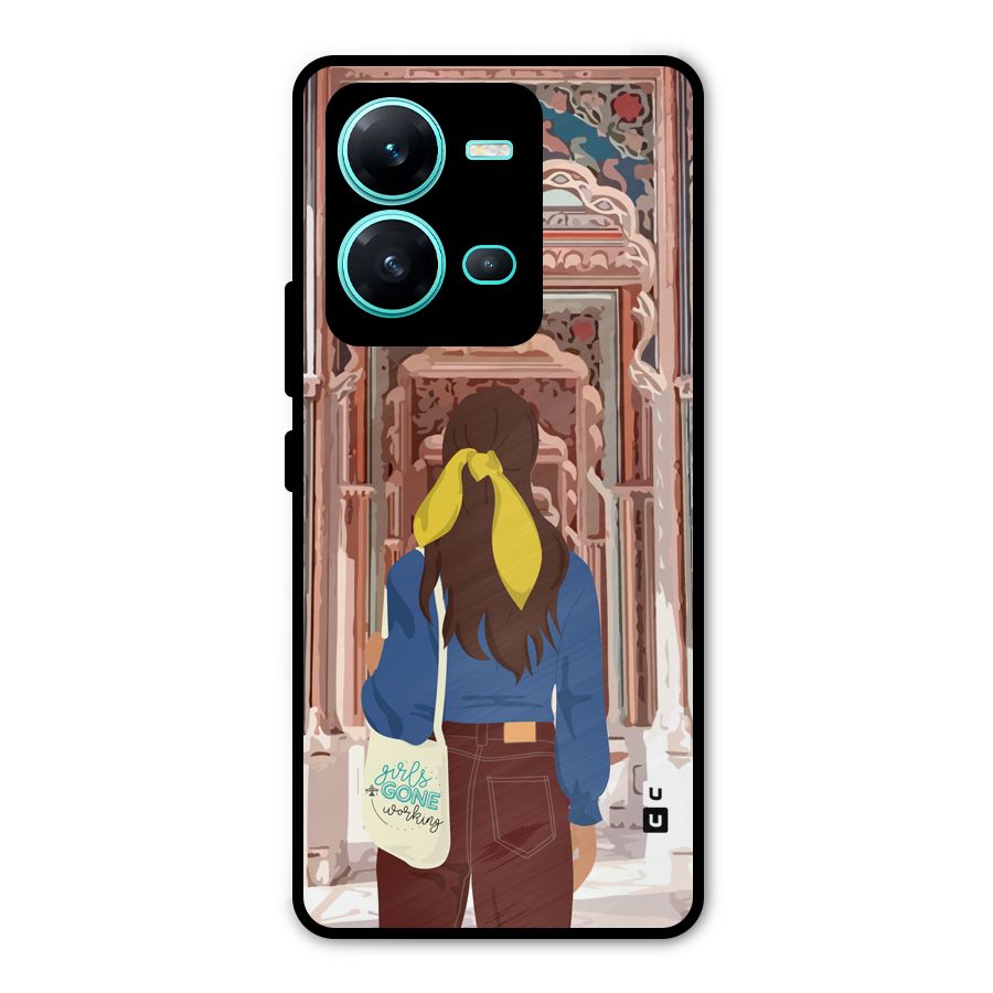 wonderful Girl Metal Back Case for Vivo V25