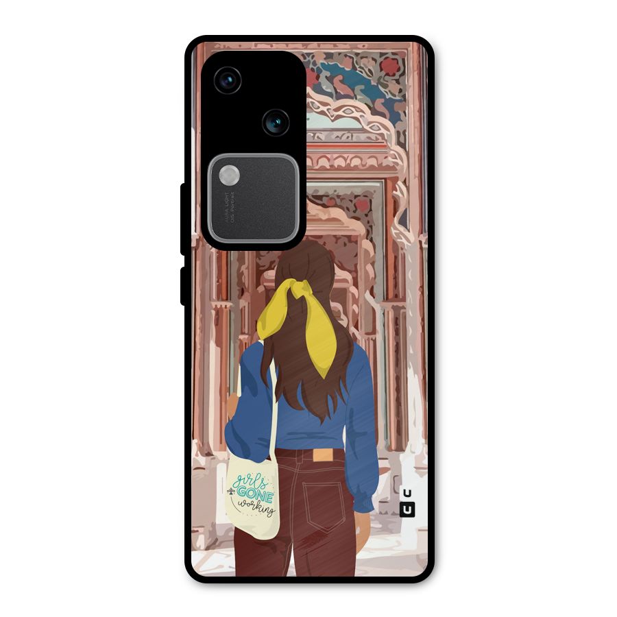wonderful Girl Metal Back Case for Vivo V30