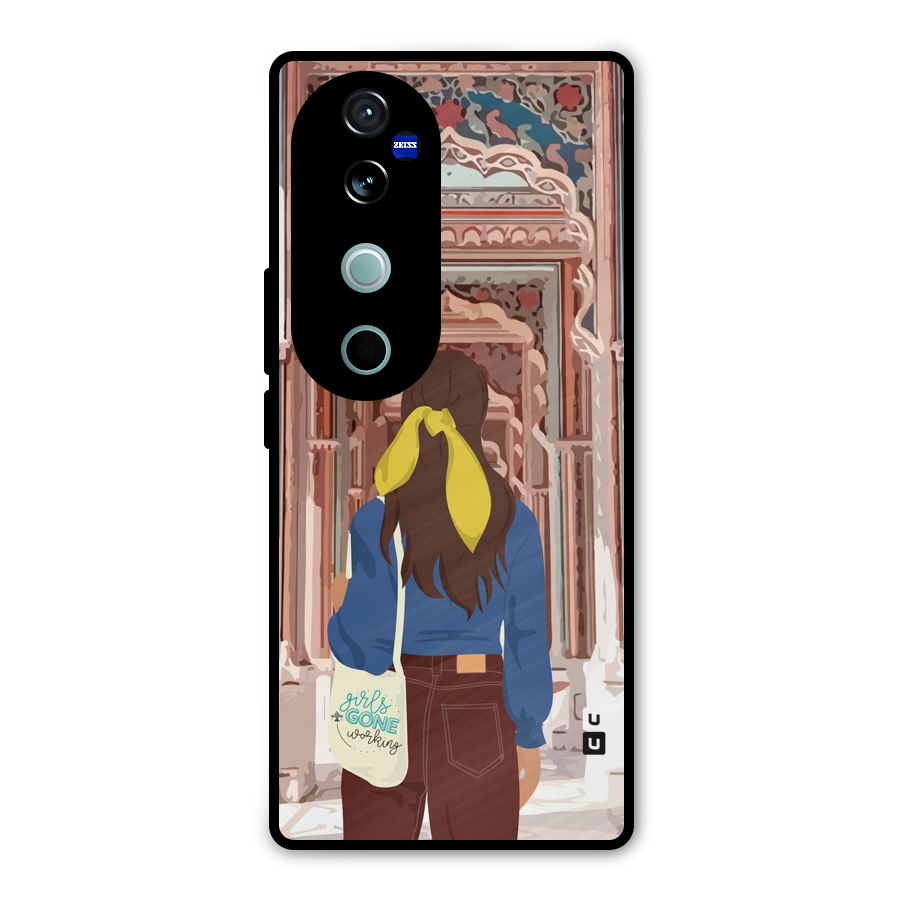 wonderful Girl Metal Back Case for Vivo V40