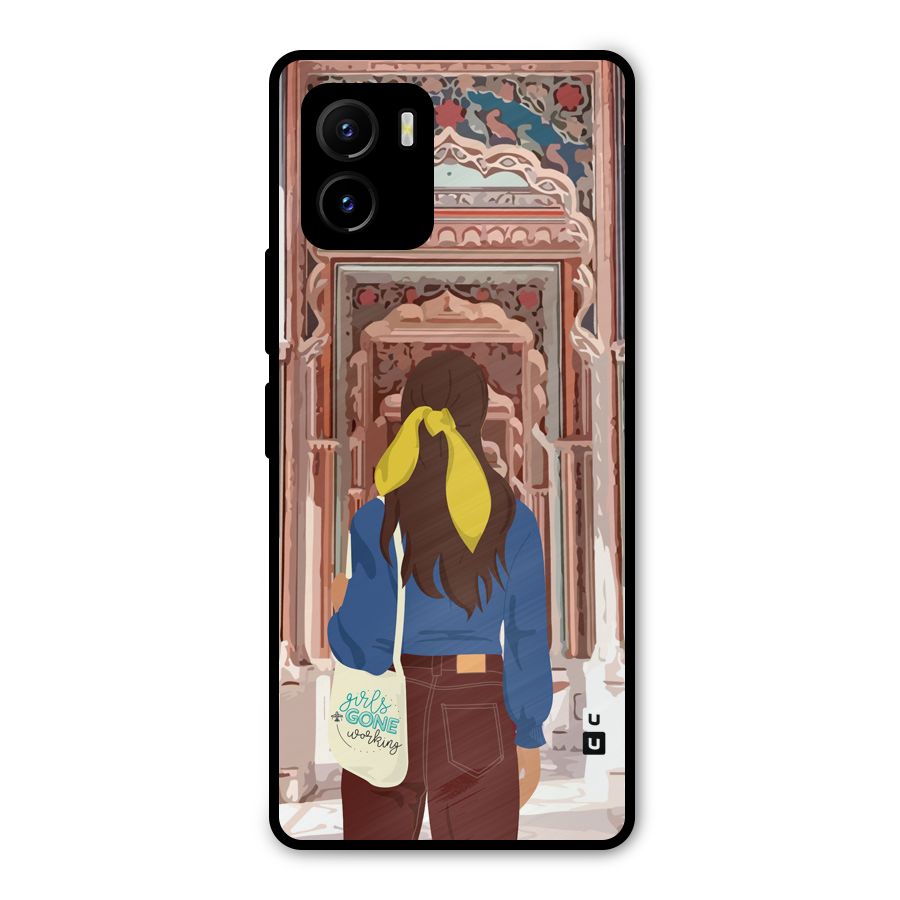 wonderful Girl Metal Back Case for Vivo Y15s