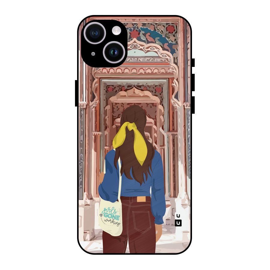 wonderful Girl Metal Back Case for iPhone 14 Plus