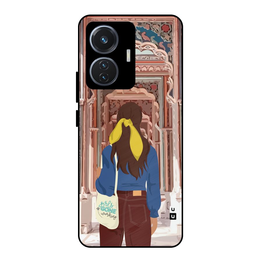 wonderful Girl Metal Back Case for iQOO Z6 44W