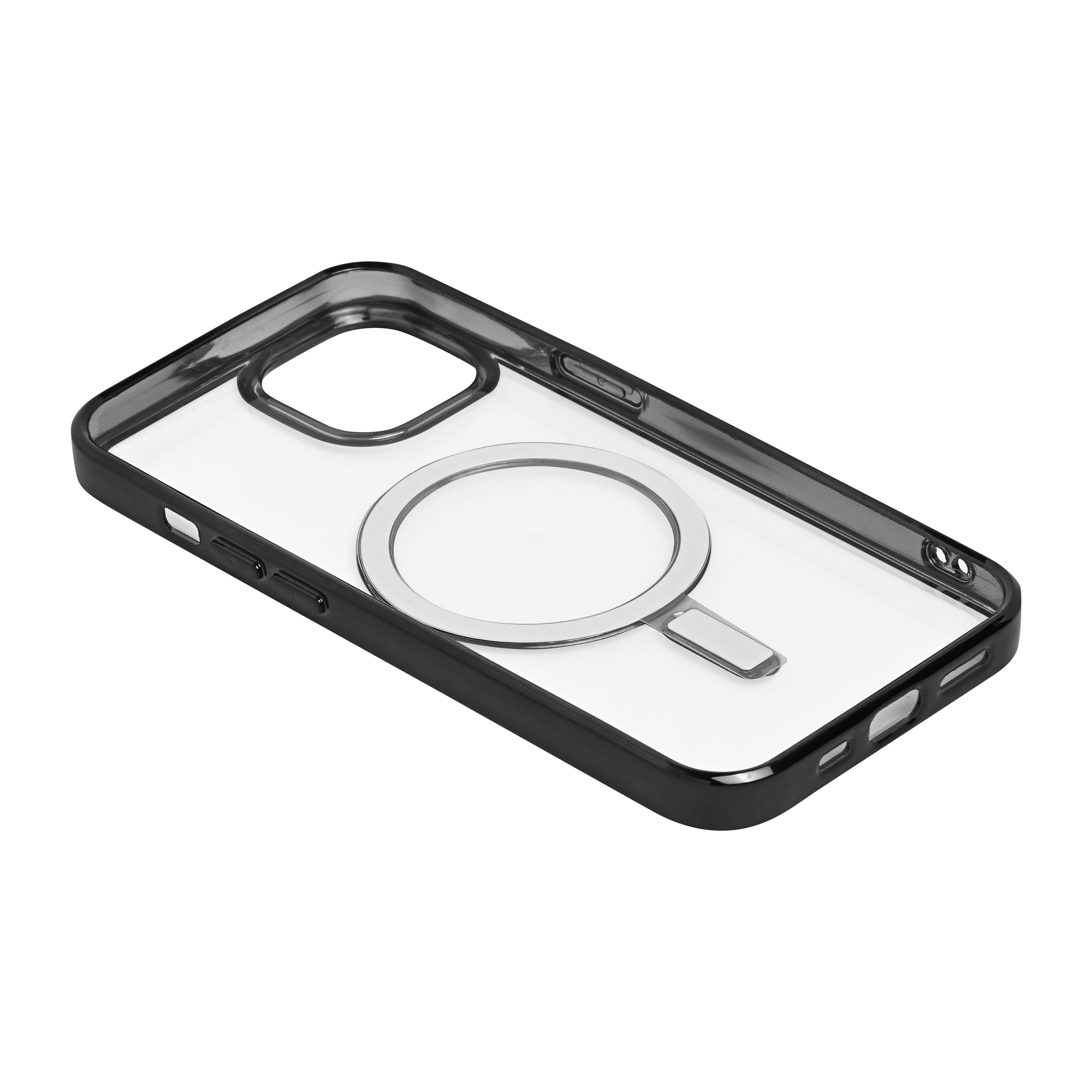 Magsafe Clear Slim with Camera Protection (Reflective Black) Silicone Back Case for iPhone 12