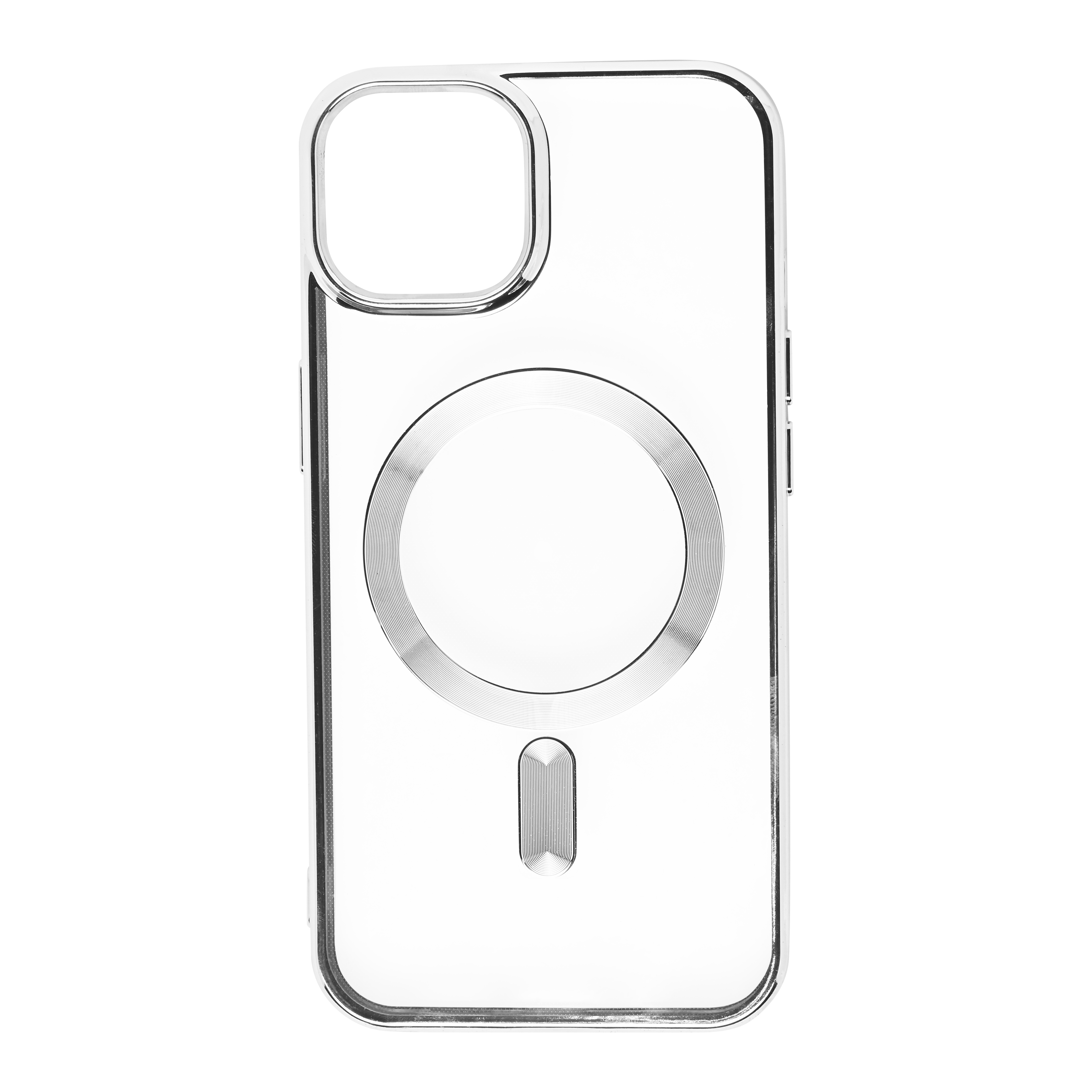 Magsafe Clear Slim with Camera Protection (Reflective Shining Silver) Silicone Back Case for iPhone 12