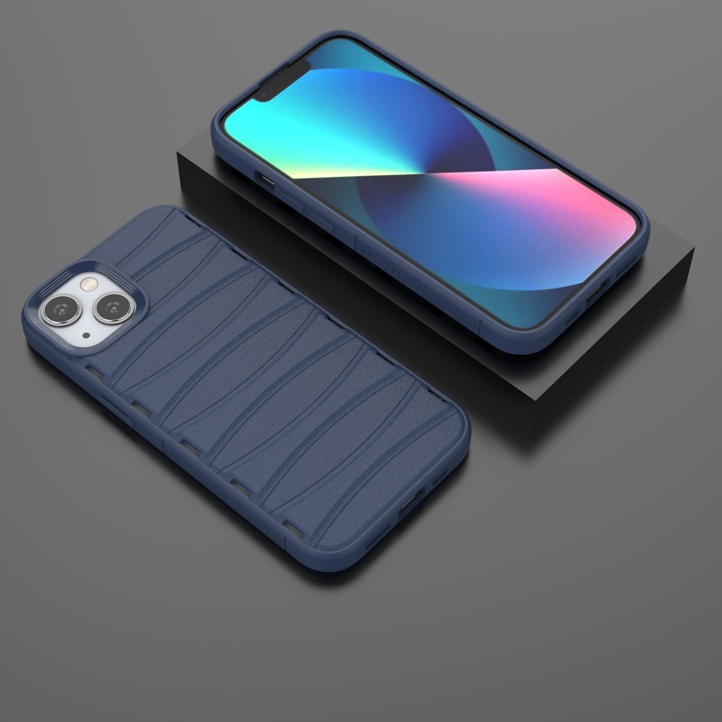 Comet Blue - Premium Soft Heat Dissipation Breathable Silicone Back Case for iPhone 13