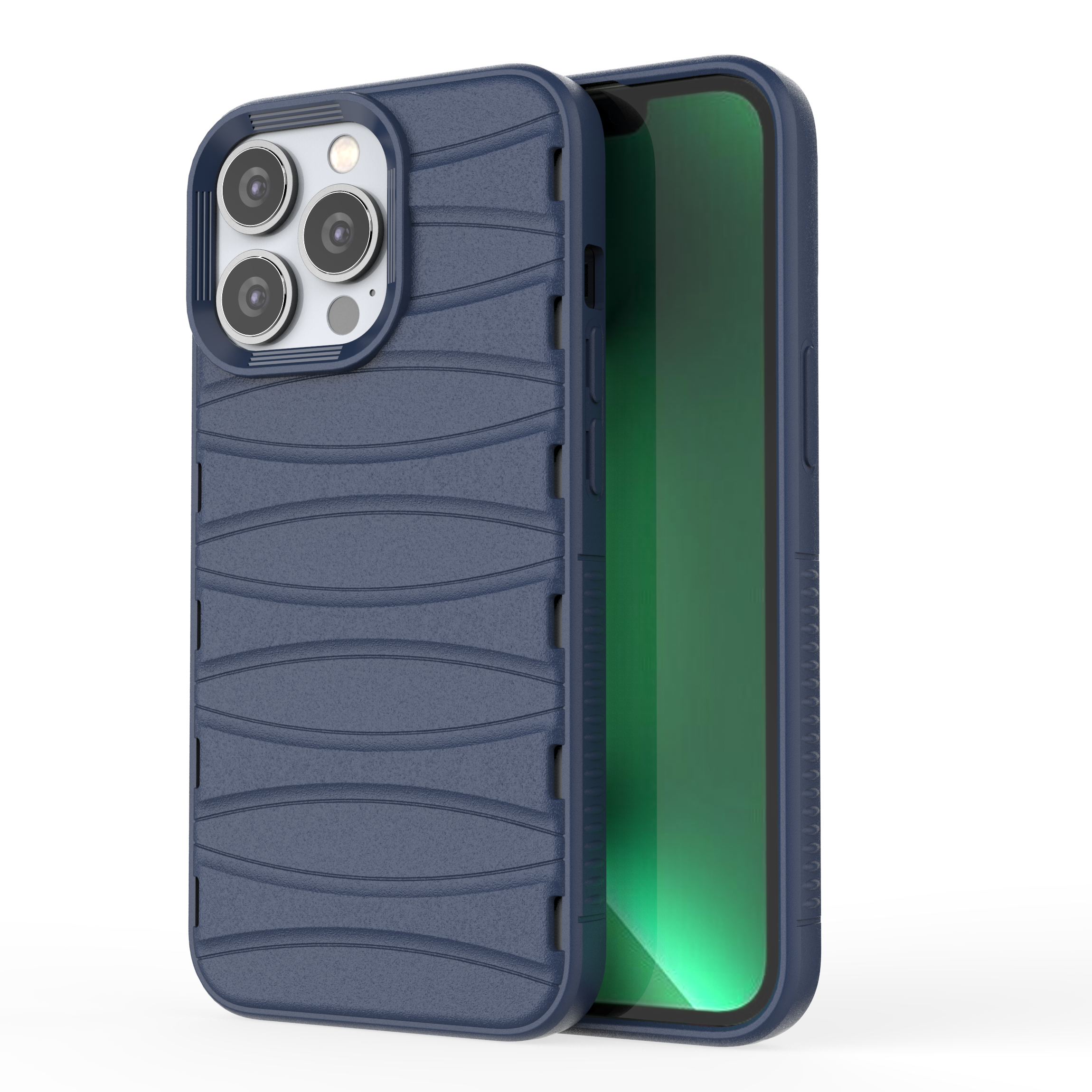 Comet Blue - Premium Soft Heat Dissipation Breathable Silicone Back Case for iPhone 13 Pro