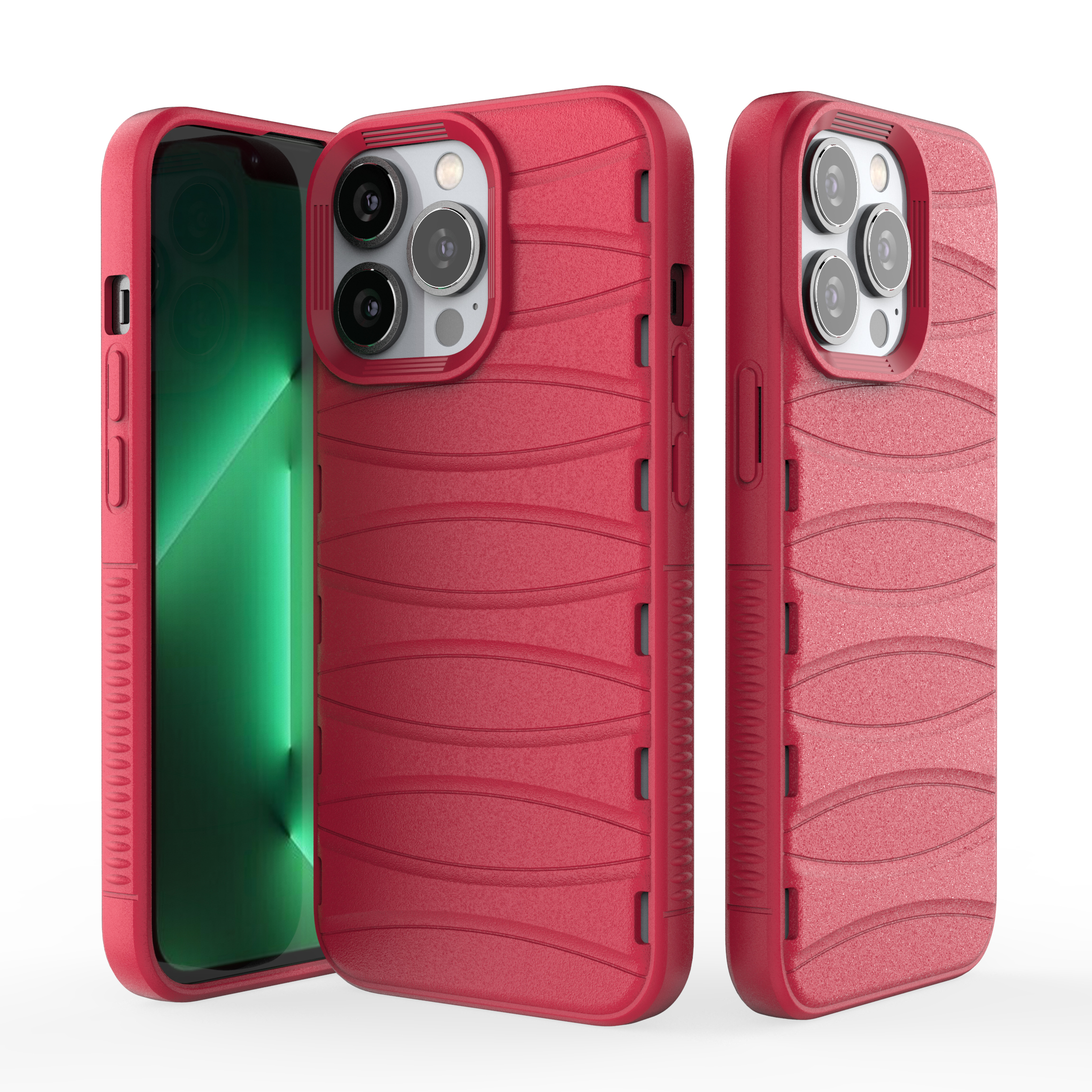 Valentine Red - Premium Soft Heat Dissipation Breathable Silicone Back Case for iPhone 13 Pro