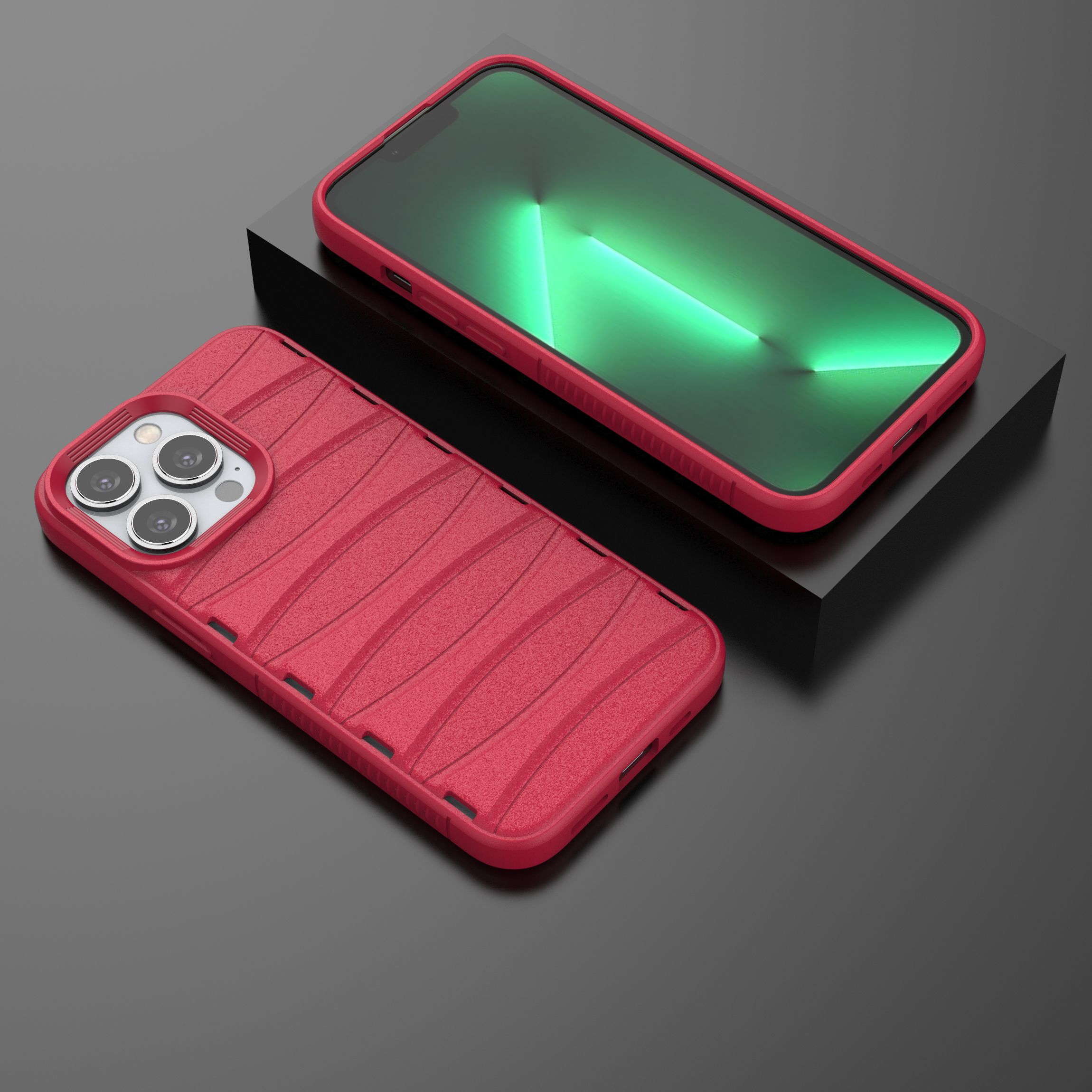 Valentine Red - Premium Soft Heat Dissipation Breathable Silicone Back Case for iPhone 13 Pro