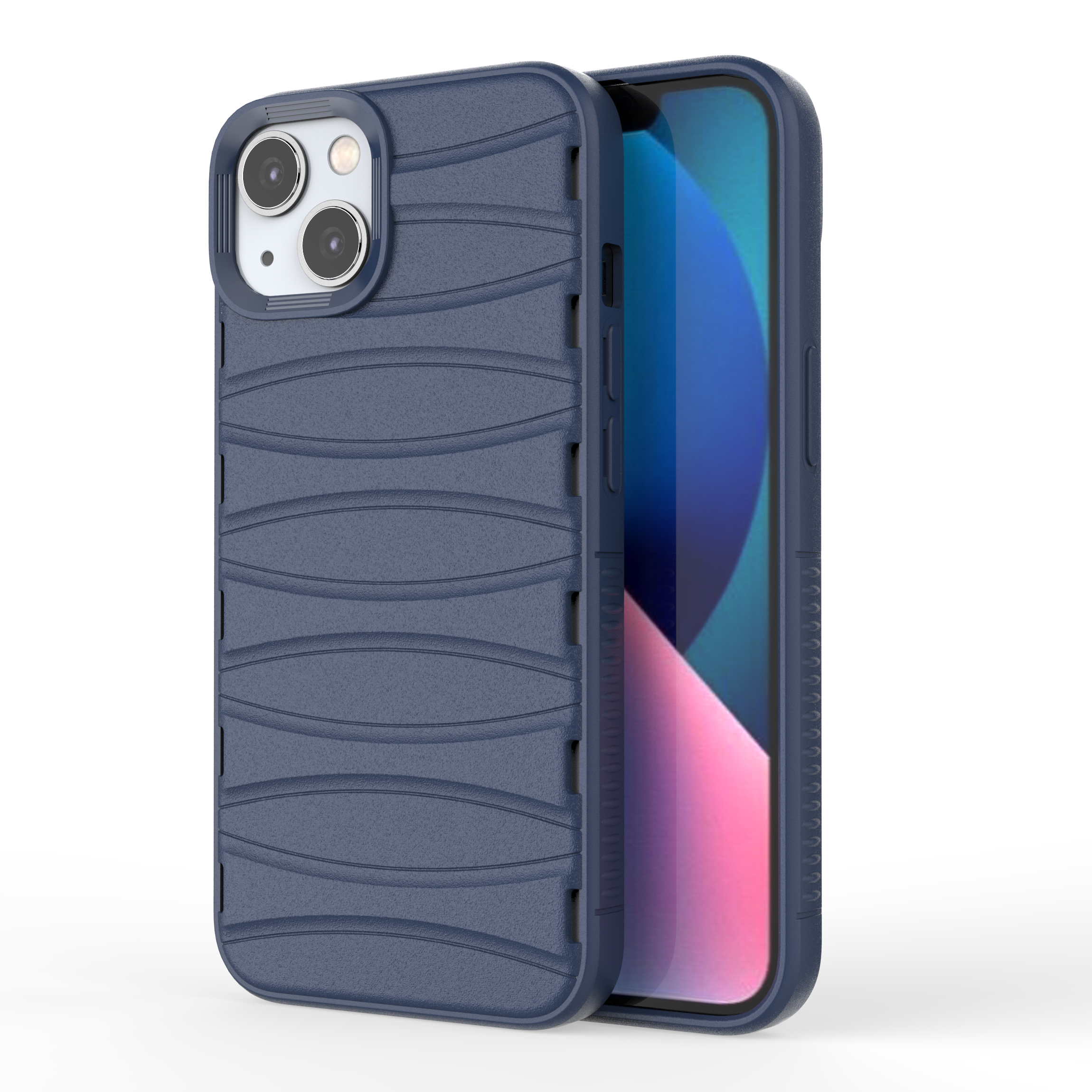 Comet Blue - Premium Soft Heat Dissipation Breathable Silicone Back Case for iPhone 14