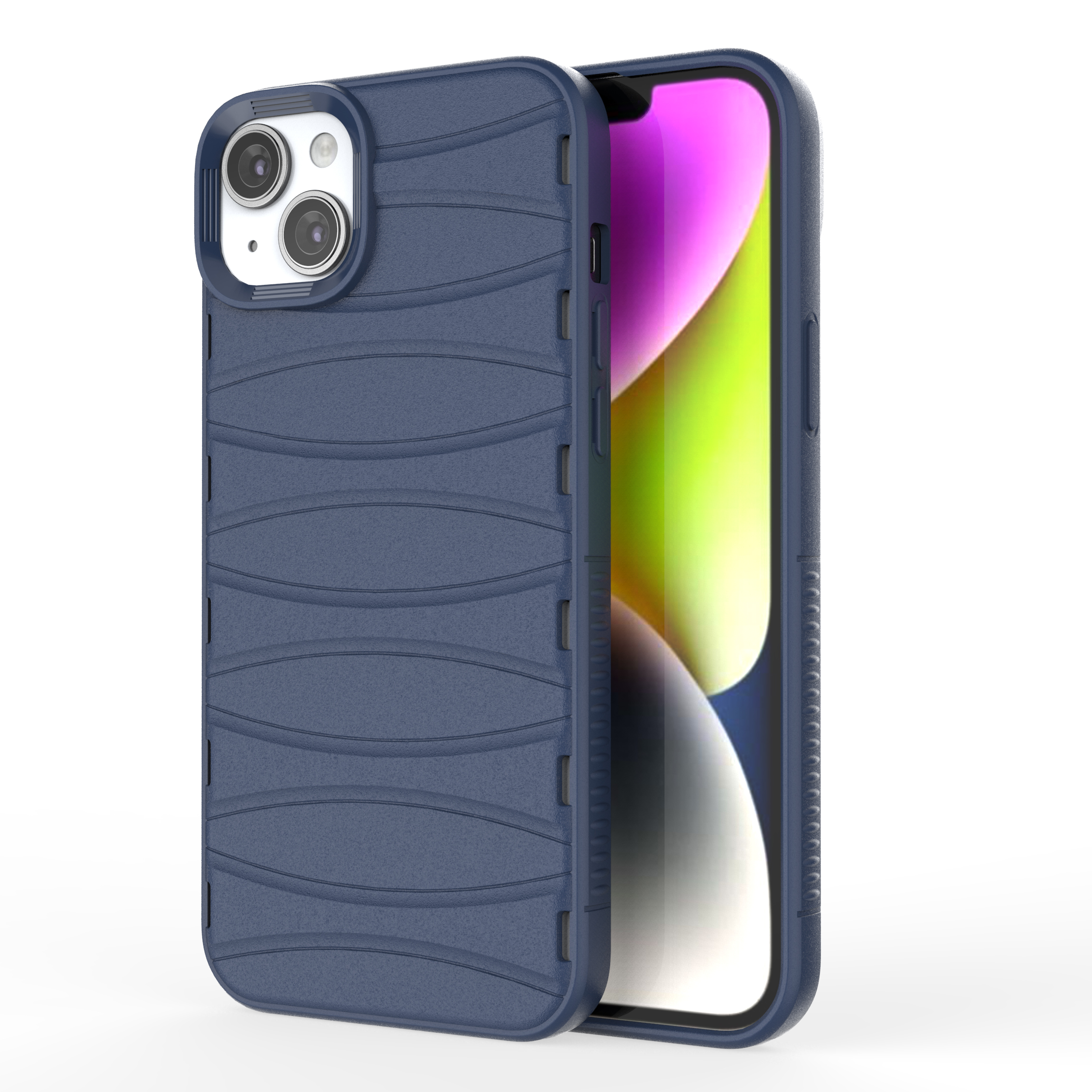 Comet Blue - Premium Soft Heat Dissipation Breathable Silicone Back Case for iPhone 14 Plus