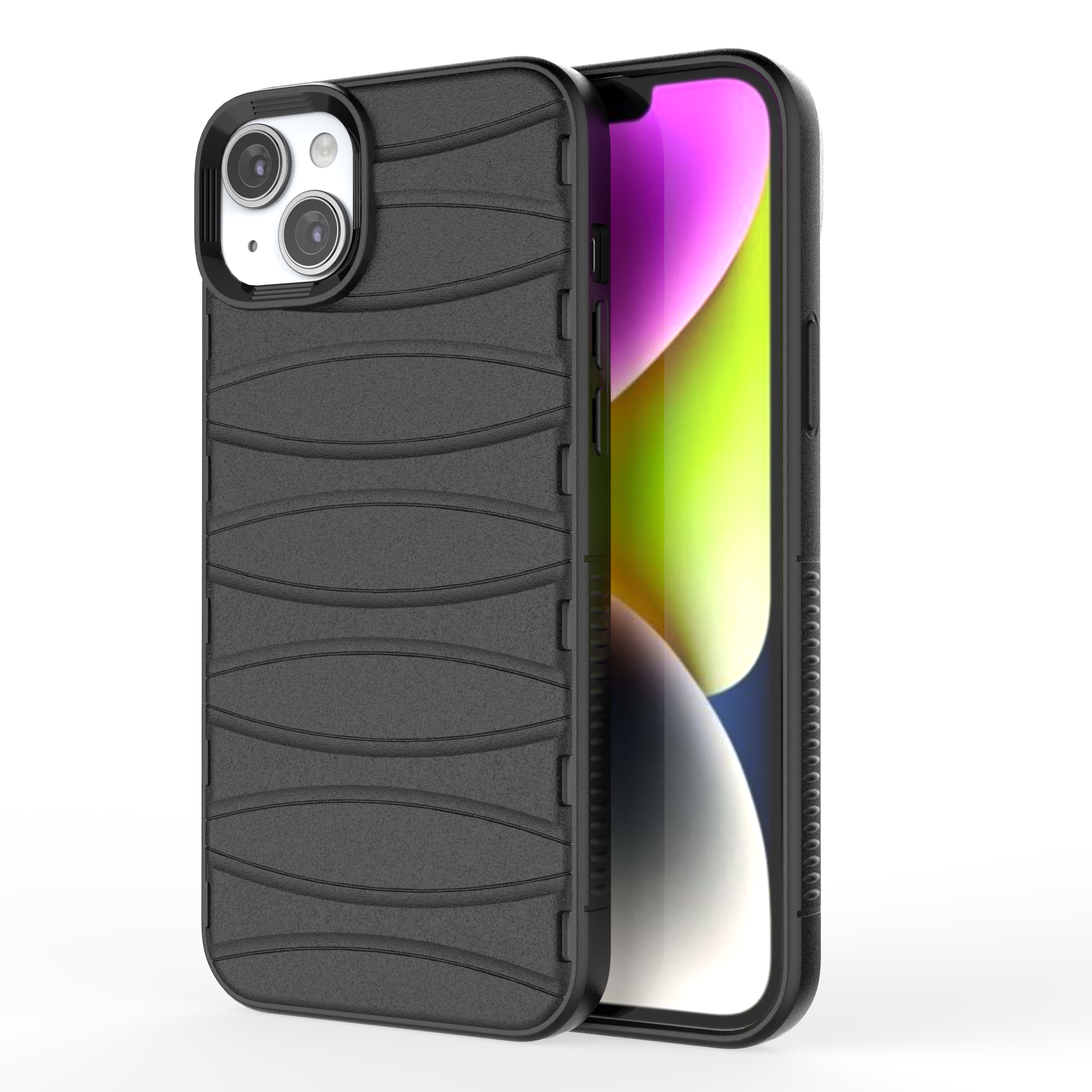 Matte Black - Premium Soft Heat Dissipation Breathable Silicone Back Case for iPhone 14 Plus