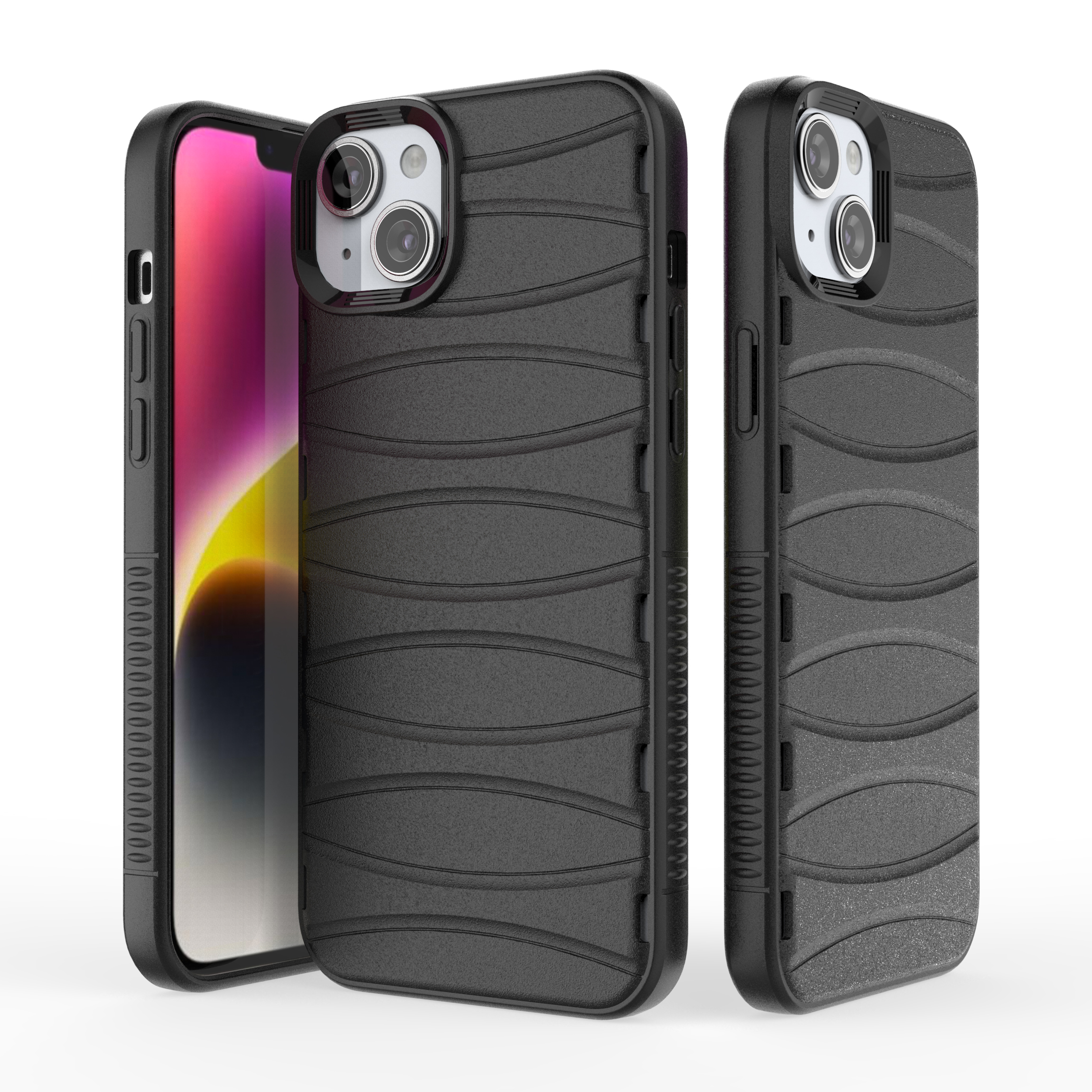 Matte Black - Premium Soft Heat Dissipation Breathable Silicone Back Case for iPhone 14 Plus